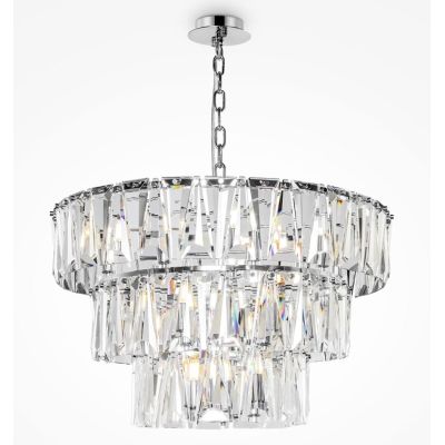 PUNTES LAMPADARIO 18 LUCI D77 CM IN CRISTALLO CON STRUTTURA ORO O CROMO LAMPADINE 18XE14 ELEGANTE