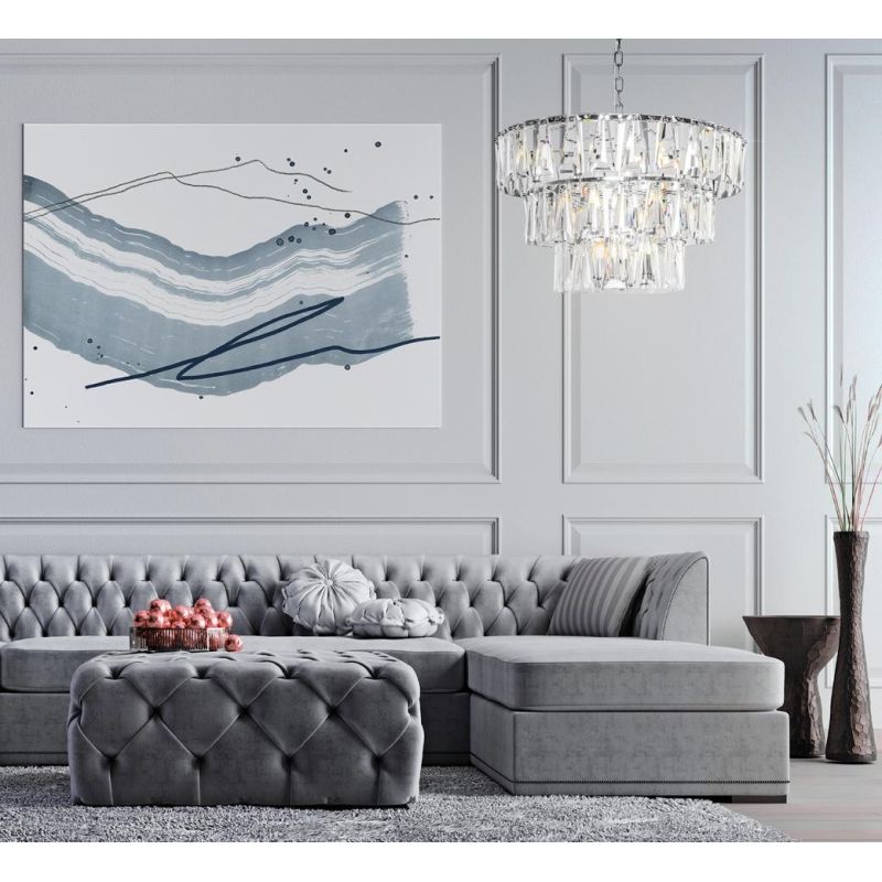 PUNTES LAMPADARIO 18 LUCI D77 CM IN CRISTALLO CON STRUTTURA ORO O CROMO LAMPADINE 18XE14 ELEGANTE