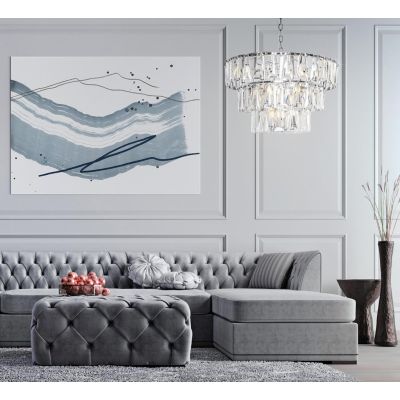 PUNTES LAMPADARIO 18 LUCI D77 CM IN CRISTALLO CON STRUTTURA ORO O CROMO LAMPADINE 18XE14 ELEGANTE