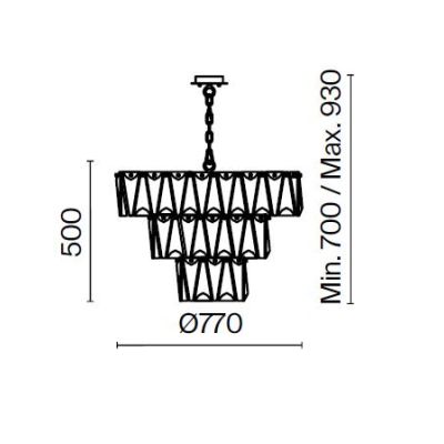 PUNTES LAMPADARIO 18 LUCI D77 CM IN CRISTALLO CON STRUTTURA ORO O CROMO LAMPADINE 18XE14 ELEGANTE