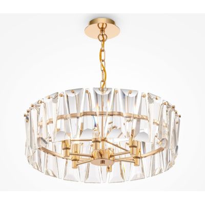 PUNTES LAMPADARIO 6 LUCI D52 CM IN CRISTALLO CON STRUTTURA ORO O CROMO LAMPADINE 6XE14 ELEGANTE
