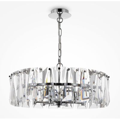 PUNTES LAMPADARIO 6 LUCI D52 CM IN CRISTALLO CON STRUTTURA ORO O CROMO LAMPADINE 6XE14 ELEGANTE