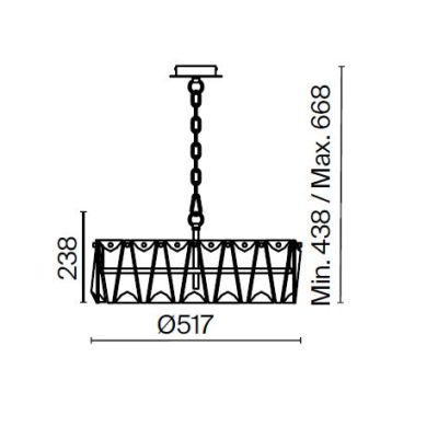 PUNTES LAMPADARIO 6 LUCI D52 CM IN CRISTALLO CON STRUTTURA ORO O CROMO LAMPADINE 6XE14 ELEGANTE