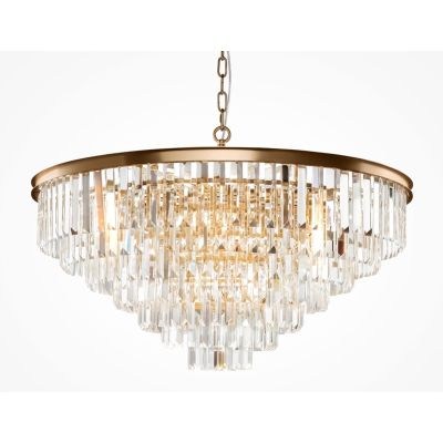 REVERO LAMPADARIO 16 LUCI ELEGANTE D80 CM OTTONE CON VETRI TRASPARENTI LAMPADINE 16XE14