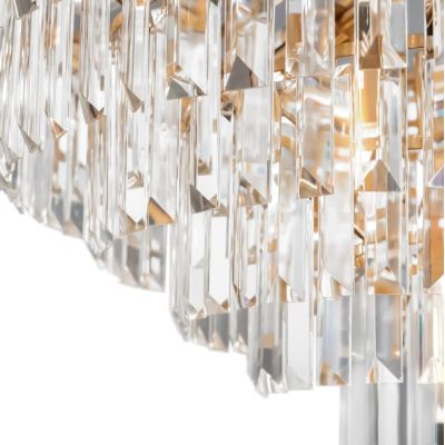 REVERO LAMPADARIO 16 LUCI ELEGANTE D80 CM OTTONE CON VETRI TRASPARENTI LAMPADINE 16XE14