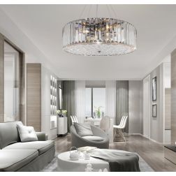 RECINTO SOSPENSIONE D53 CM IN CRISTALLO E METALLO CROMO ELEGANTE LAMPADINE 8XE27 2