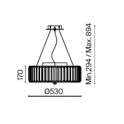 RECINTO SOSPENSIONE D53 CM IN CRISTALLO E METALLO CROMO ELEGANTE LAMPADINE 8XE27
