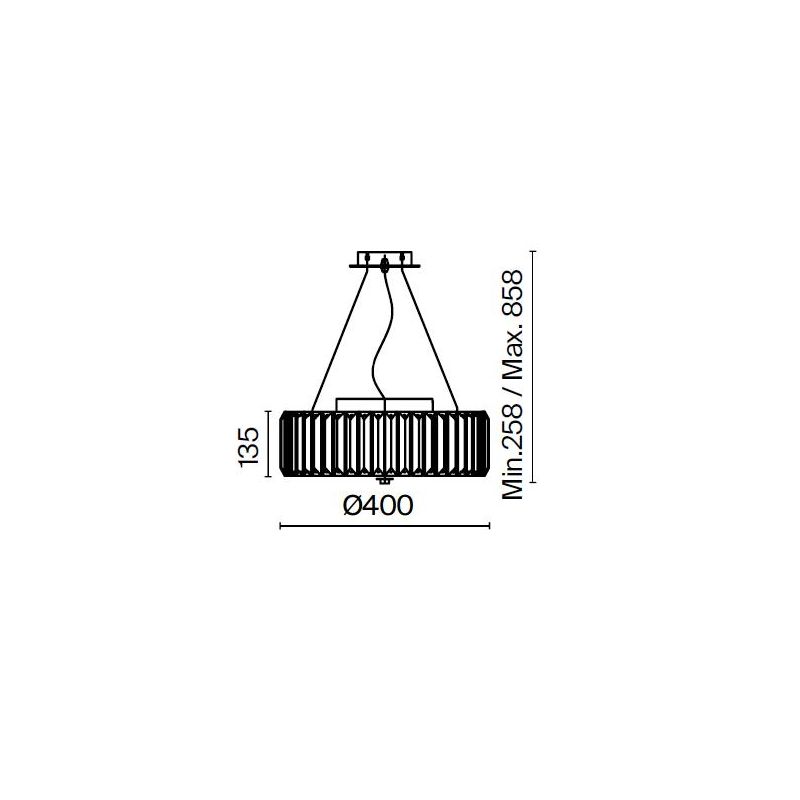 RECINTO SOSPENSIONE D40 CM IN CRISTALLO E METALLO CROMO ELEGANTE LAMPADINE 6XE27