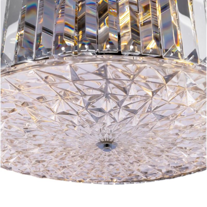 RECINTO SOSPENSIONE D40 CM IN CRISTALLO E METALLO CROMO ELEGANTE LAMPADINE 6XE27