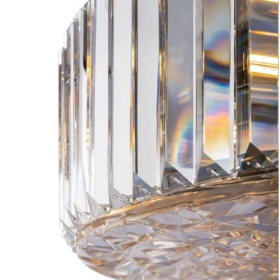 RECINTO SOSPENSIONE D40 CM IN CRISTALLO E METALLO CROMO ELEGANTE LAMPADINE 6XE27