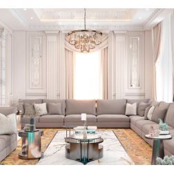 REVERO LAMPADARIO 7 LUCI D50 CM OTTONE O ORO CON VETRI TRASPARENTI O AMBRA LAMPADINE 7XE14 2