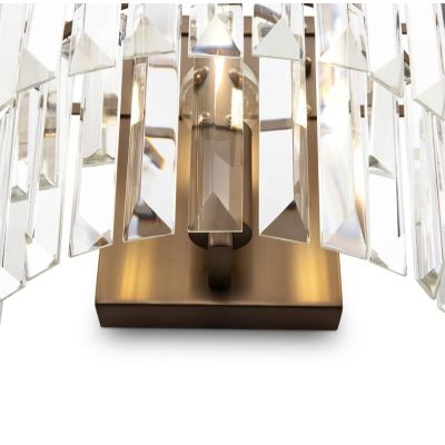 REVERO APPLIQUE RAFFINATA IN METALLO OTTONE O ORO CON VETRI TRASPARENTI O AMBRA LAMPADINA ATTACCO E14