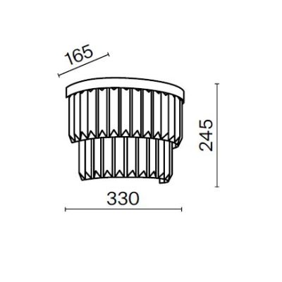 REVERO APPLIQUE RAFFINATA IN METALLO OTTONE O ORO CON VETRI TRASPARENTI O AMBRA LAMPADINA ATTACCO E14