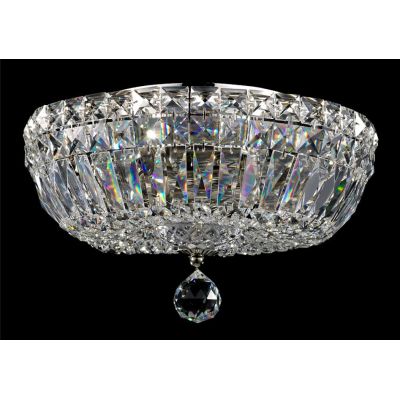 BASFOR PLAFONIERA ELEGANTE IN CRISTALLO TRASPARENTE E METALLO ORO O NICHEL LAMPADINE 3XE14