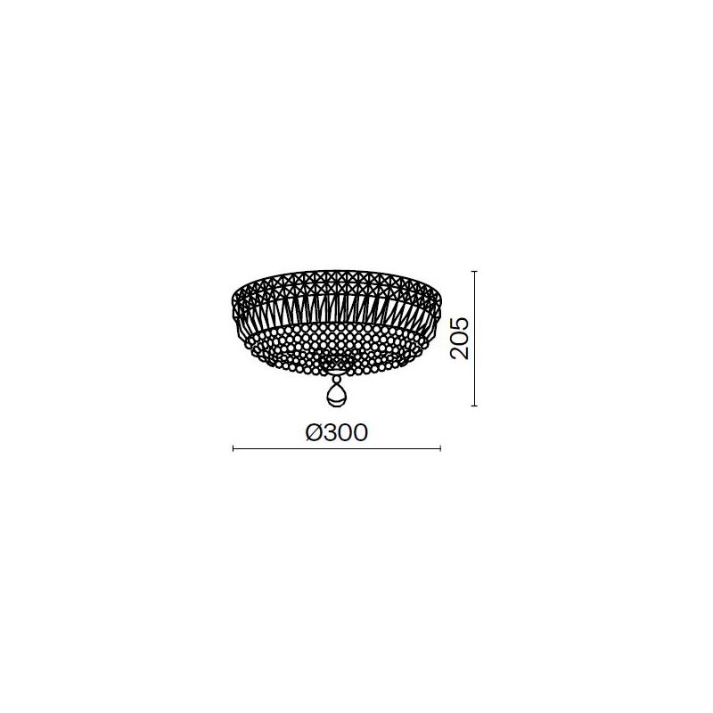 BASFOR PLAFONIERA ELEGANTE IN CRISTALLO TRASPARENTE E METALLO ORO O NICHEL LAMPADINE 3XE14