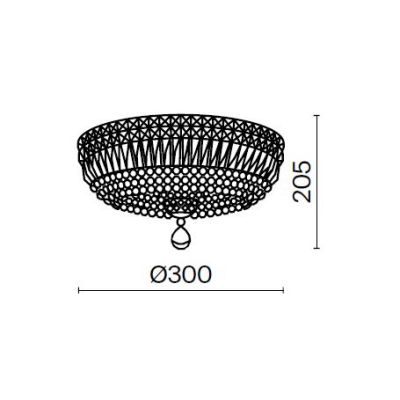BASFOR PLAFONIERA ELEGANTE IN CRISTALLO TRASPARENTE E METALLO ORO O NICHEL LAMPADINE 3XE14