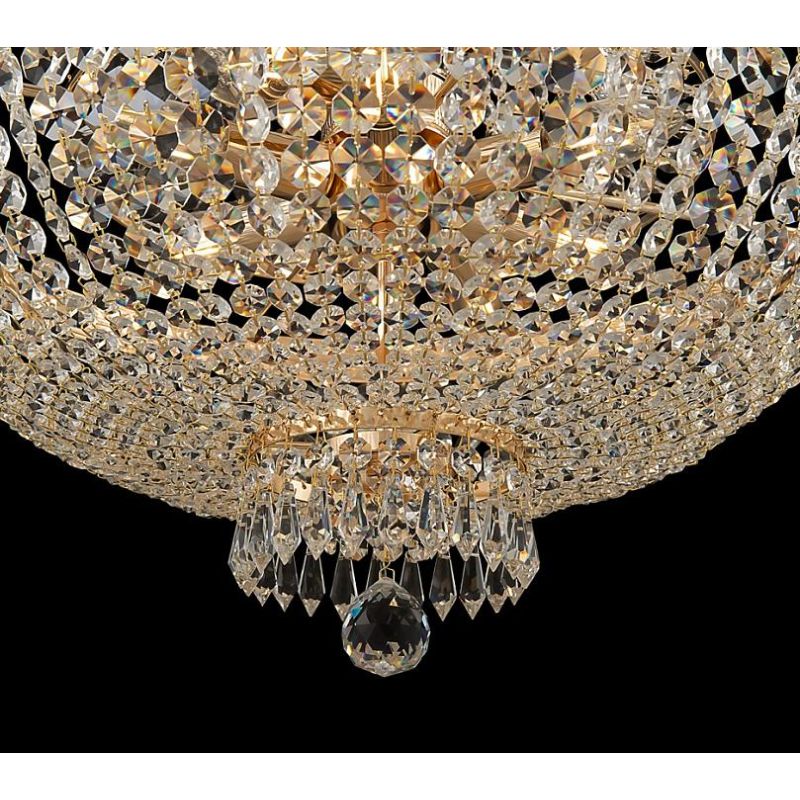 BELLA LAMPADARIO ELEGANTE CLASSICO ORO 2 MISURE CON ELEMENTI DECORATIVI IN CRISTALLO TRASPARENTE