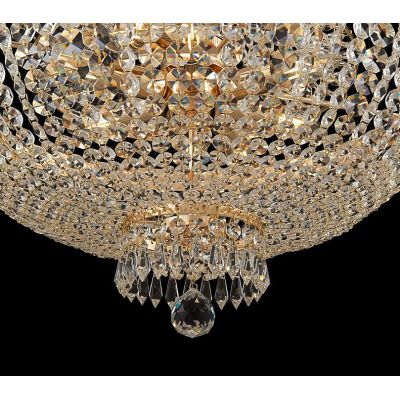 BELLA LAMPADARIO ELEGANTE CLASSICO ORO 2 MISURE CON ELEMENTI DECORATIVI IN CRISTALLO TRASPARENTE