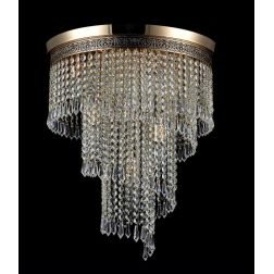 CASCADE PLAFONIERA 7 LUCI CON PENDAGLI IN CRISTALLO E STRUTTURA ORO LAMPADINE ATTACCO E14 2