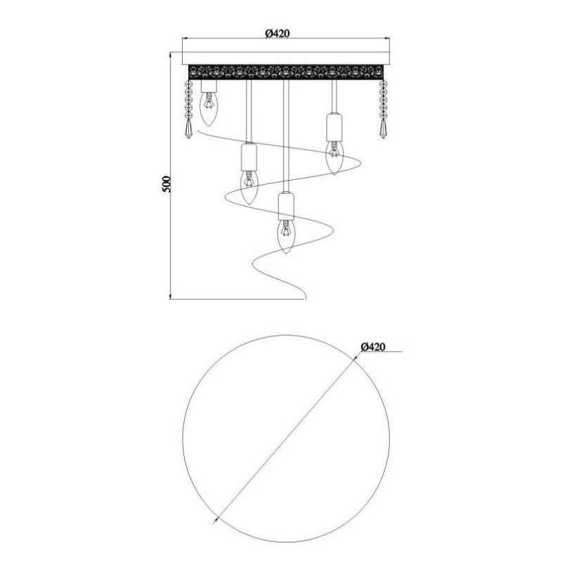 CASCADE PLAFONIERA 7 LUCI CON PENDAGLI IN CRISTALLO E STRUTTURA ORO LAMPADINE ATTACCO E14