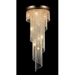 CASCADE PLAFONIERA 12 LUCI CON PENDAGLI IN CRISTALLO E STRUTTURA ORO LAMPADINE ATTACCO E14 2