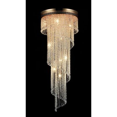 CASCADE PLAFONIERA 12 LUCI CON PENDAGLI IN CRISTALLO E STRUTTURA ORO LAMPADINE ATTACCO E14