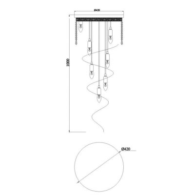 CASCADE PLAFONIERA 12 LUCI CON PENDAGLI IN CRISTALLO E STRUTTURA ORO LAMPADINE ATTACCO E14