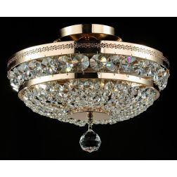 OTTILIA PLAFONIERA 3 MISURE IN CRISTALLO E METALLO ORO RAFFINATA ED ELEGANTE LAMPADINE ATTACCO E14