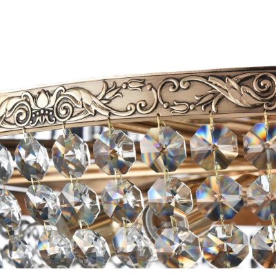 PALACE PLAFONIERA 4 MISURE IN CRISTALLO E METALLO ORO ANTICO ELEGANTE LAMPADINE ATTACCO E27