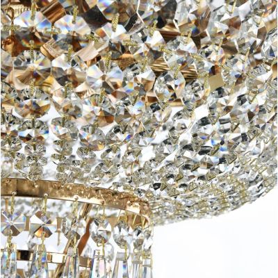 PALACE PLAFONIERA 4 MISURE IN CRISTALLO E METALLO ORO ANTICO ELEGANTE LAMPADINE ATTACCO E27