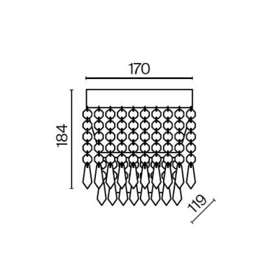 PALACE ELEGANTE APPLIQUE IN CRISTALLO E METALLO ORO ANTICO CON LAMPADINA ATTACCO E27