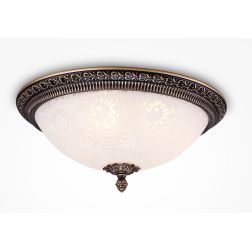 PASCAL PLAFONIERA CLASSICA D37 CM METALLO BRONZO O BIANCO CON VETRO BIANCO LAMPADINE 3XE27 2