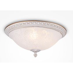 PASCAL PLAFONIERA CLASSICA D37 CM METALLO BRONZO O BIANCO CON VETRO BIANCO LAMPADINE 3XE27