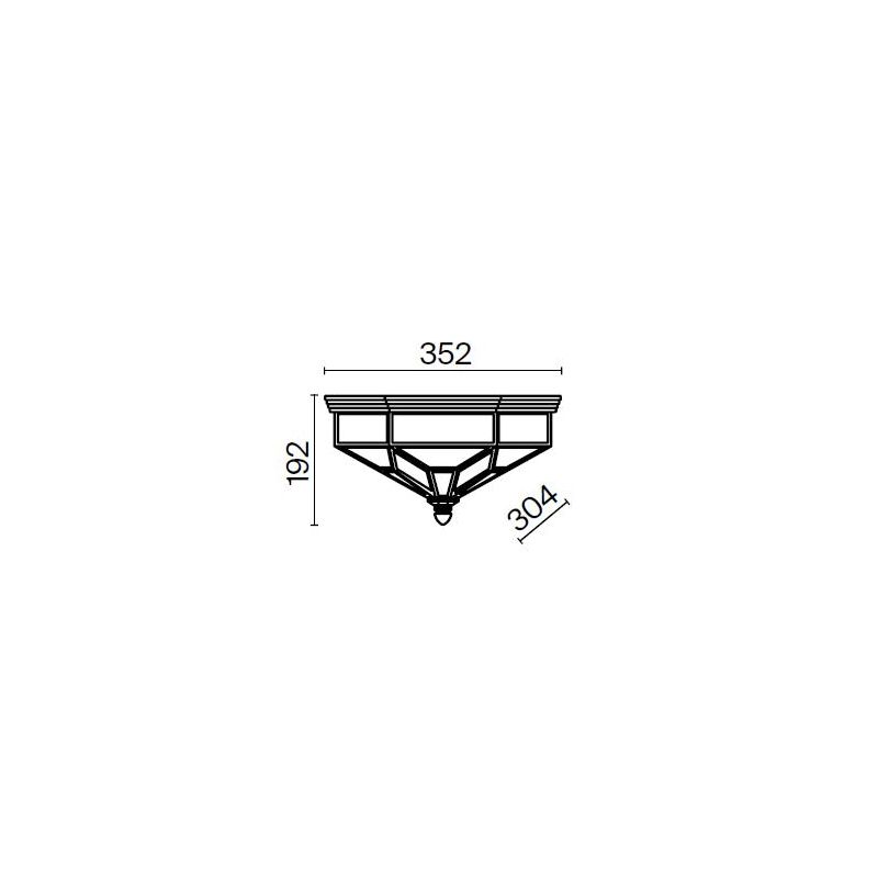 ZEIL PLAFONIERA ESAGONALE CLASSICA IN METALLO BRONZOE VETRO TRASPARENTE LAMPADINE 3XE27