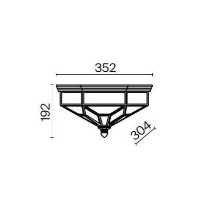 ZEIL PLAFONIERA ESAGONALE CLASSICA IN METALLO BRONZOE VETRO TRASPARENTE LAMPADINE 3XE27