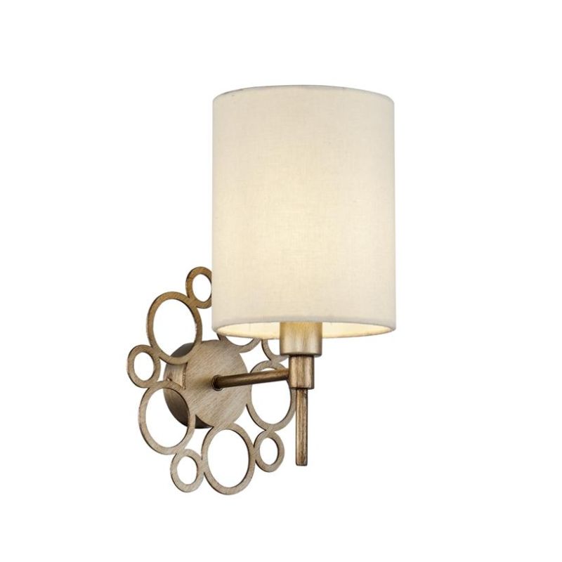 ANNA APPLIQUE CLASSICA IN METALLO ORO ANTICO CON PARALUME IN PVC PANNA LAMPADINA 1XE14