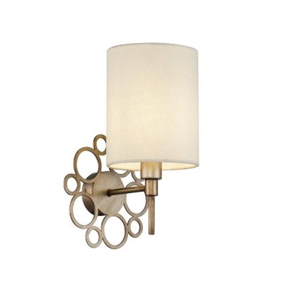 ANNA APPLIQUE CLASSICA IN METALLO ORO ANTICO CON PARALUME IN PVC PANNA LAMPADINA 1XE14