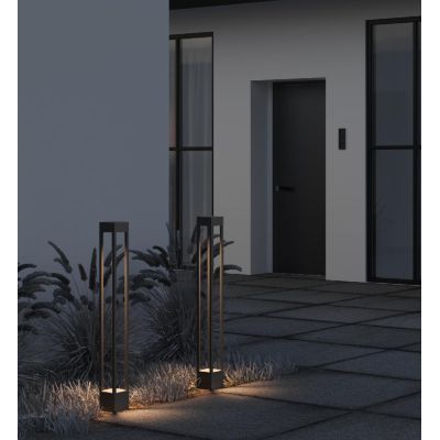 ELBE PALO DA ESTERNI IP65 ANTRACITE 3 MISURE LED INTEGRATO LUCE 3000K SQUADRATO MODERNO