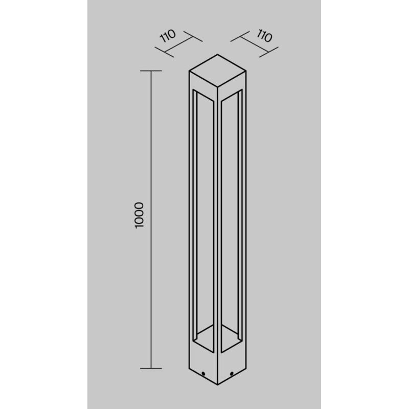 ELBE PALO DA ESTERNI IP65 ANTRACITE 3 MISURE LED INTEGRATO LUCE 3000K SQUADRATO MODERNO