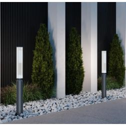 LIT PALO DA ESTERNI IP65 MARRONE O ANTRACITE 2 MISURE LED INTEGRATO LUCE 3000K SQUADRATO MODERNO 2