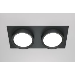 HOOP FARETTO DA INCASSO A 2 LUCI RETTANGOLARE ALLUMINIO 3 COLORI LAMPADINE GX53 DESIGN MODERNO