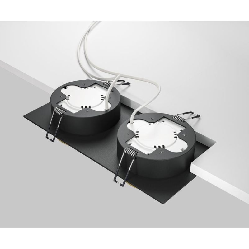 HOOP FARETTO DA INCASSO A 2 LUCI RETTANGOLARE ALLUMINIO 3 COLORI LAMPADINE GX53 DESIGN MODERNO