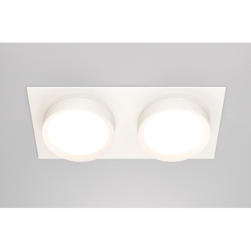 HOOP FARETTO DA INCASSO A 2 LUCI RETTANGOLARE ALLUMINIO 3 COLORI LAMPADINE GX53 DESIGN MODERNO