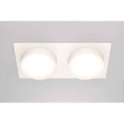 HOOP FARETTO DA INCASSO A 2 LUCI RETTANGOLARE ALLUMINIO 3 COLORI LAMPADINE GX53 DESIGN MODERNO