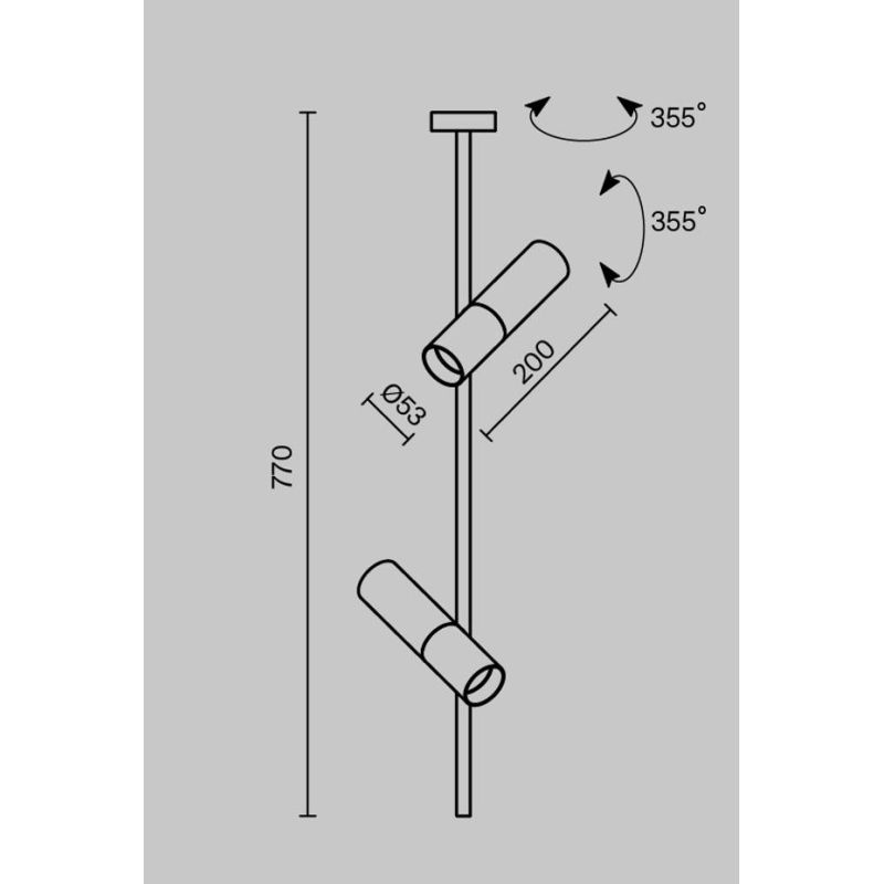 ELTI LAMPADA DA SOFFITTO CON 2 FARETTI ORIGINALE IN METALLO BIANCO O NERO LAMPADINE 2XGU10 MODERNA