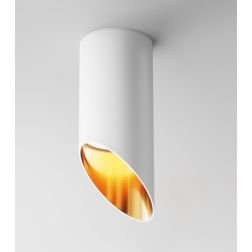 LIPARI PLAFONIERA A CILINDRO CON TAGLIO OBLIQUO BIANCA O NERA LAMPADINA GU10 2