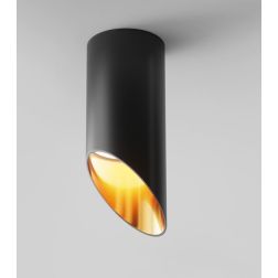 LIPARI PLAFONIERA A CILINDRO CON TAGLIO OBLIQUO BIANCA O NERA LAMPADINA GU10