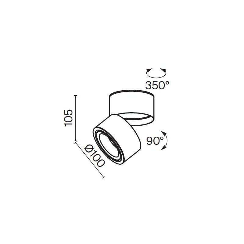 YIN PROIETTORE SPOT ORIENTABILE LED 15W LUCE 3000K-4000K DIMMERABILE BIANCO O NERO MODERNO