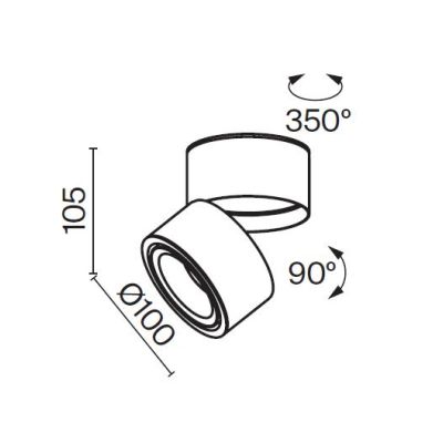 YIN PROIETTORE SPOT ORIENTABILE LED 15W LUCE 3000K-4000K DIMMERABILE BIANCO O NERO MODERNO