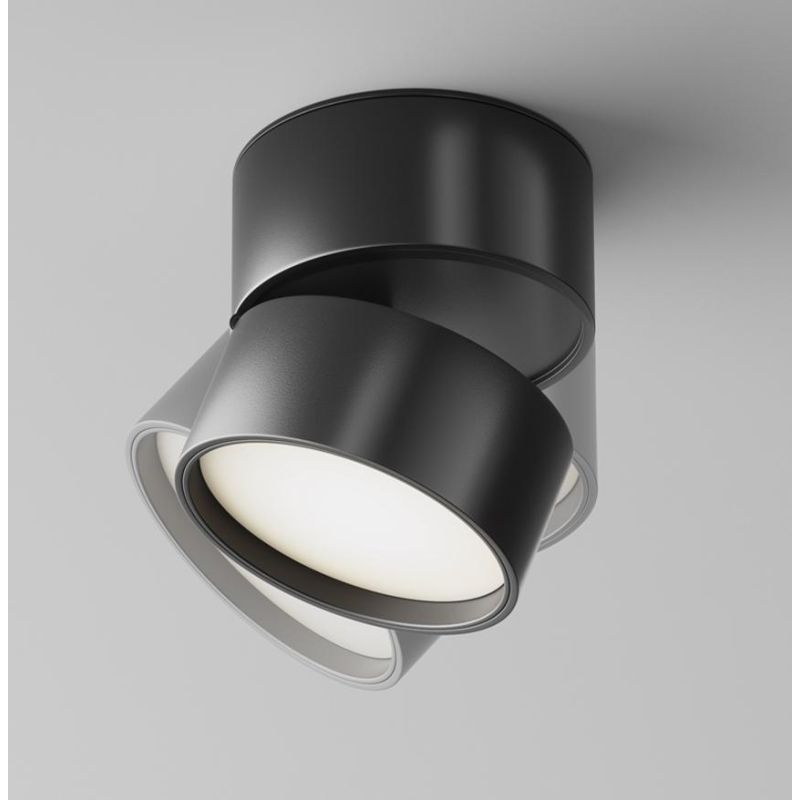ONDA PLAFONIERA SPOT ORIENTABILE LED INTEGRATO LUCE 3000K-4000K BIANCA O NERA MODERNA